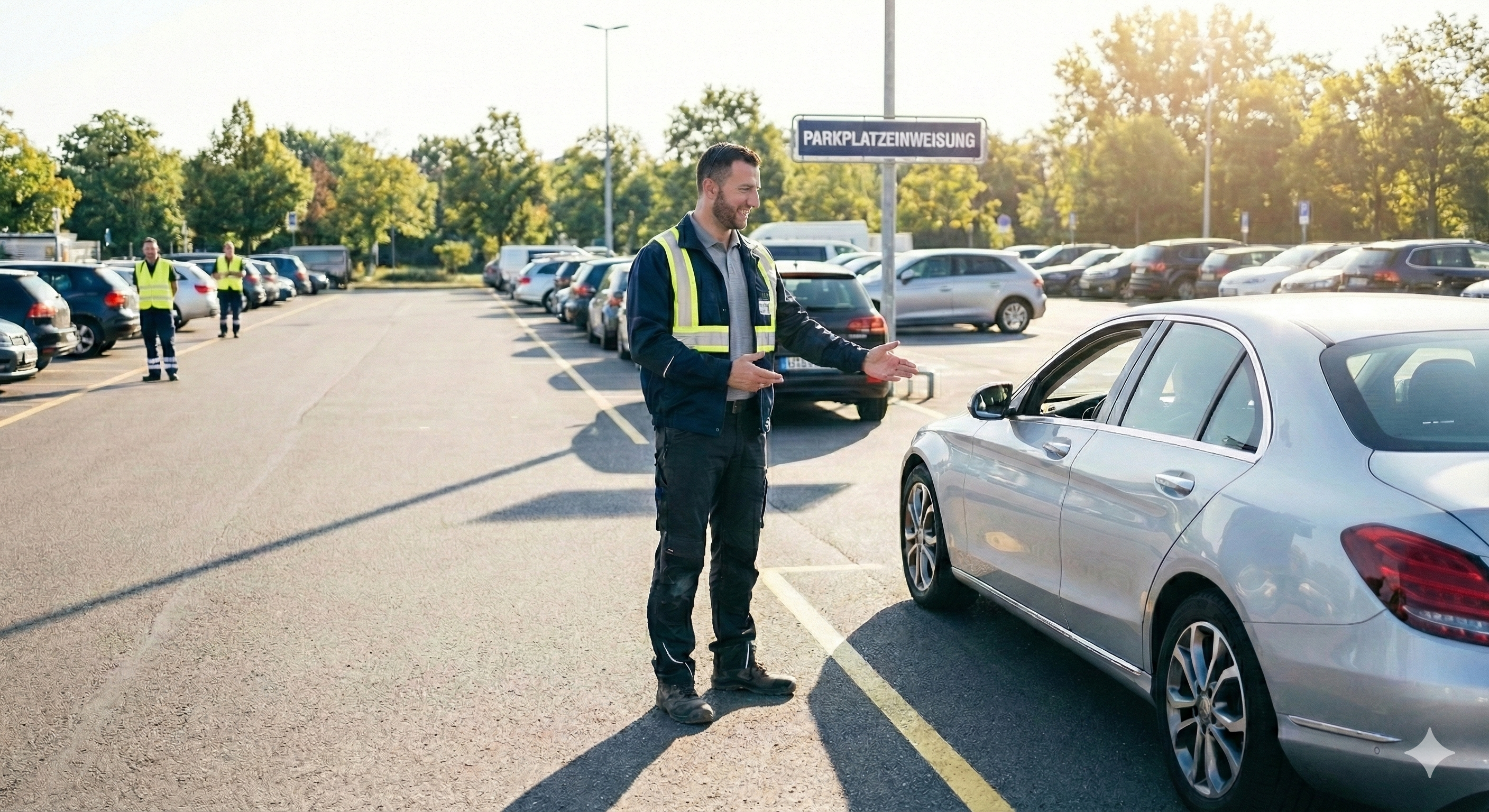 Parkplatz Einweisung